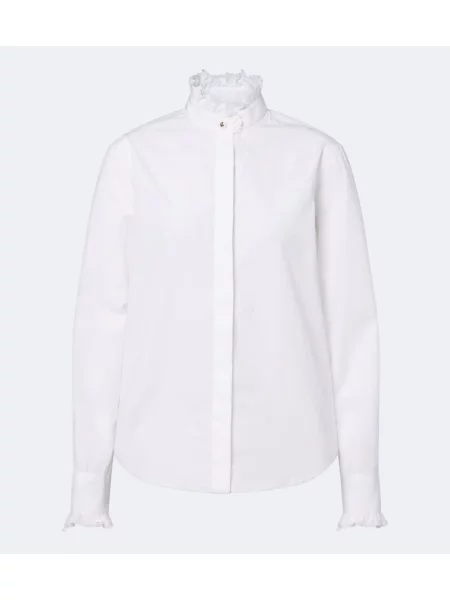 Cămașă Burberry cu volane din poplin alb