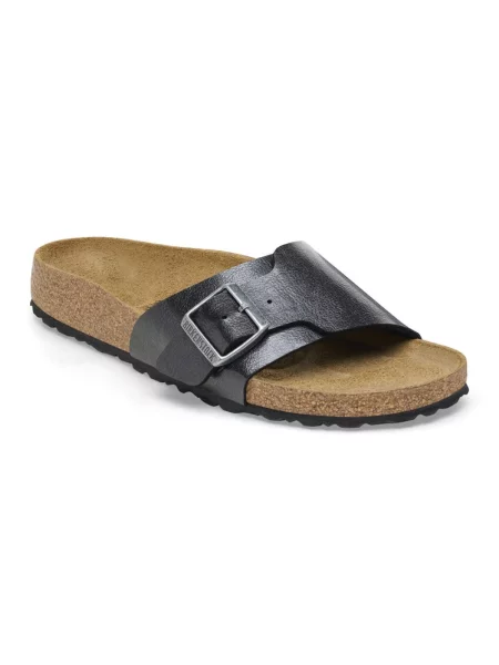Klapki Birkenstock skórzane czarne