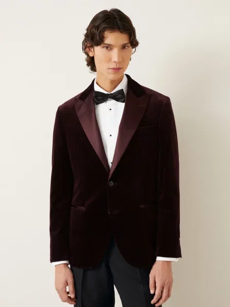 Brunello Cucinelli Sako Na Smoking Extra Slim Fit amarantho