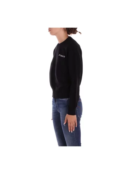 Sweter Pinko wełniany z nadrukiem czarny