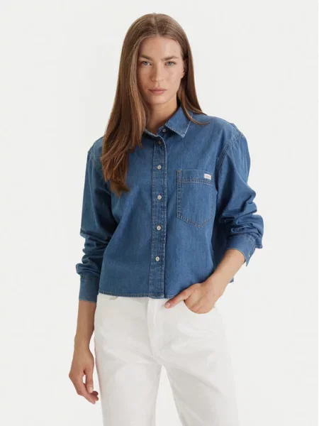 Calvin Klein Jeans Τζιν πουκάμισο New Dad μπλε