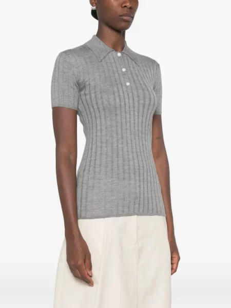 Scurt top Toteme tricotate gri