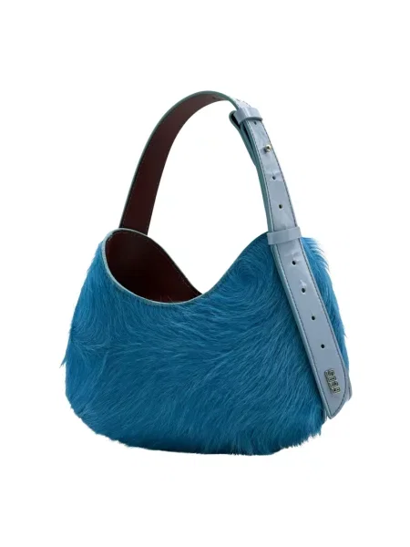 Torebka skórzana Gcds skórzana niebieska