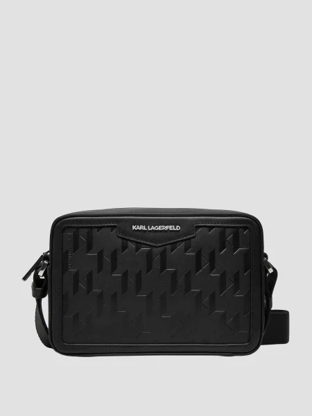 Шкіряна сумка Karl Lagerfeld чорна