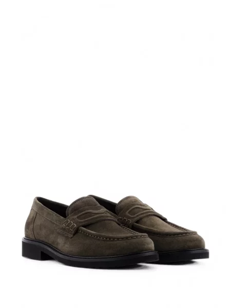Pantofi loafer Nubikk din piele de căprioară gri