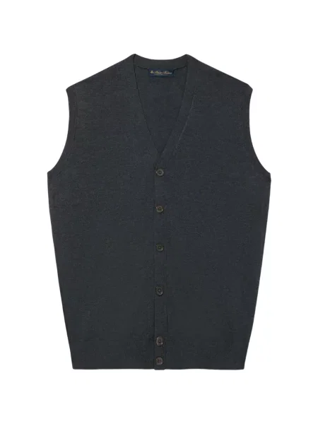 Vestă Brooks Brothers cu decolteu în V gri