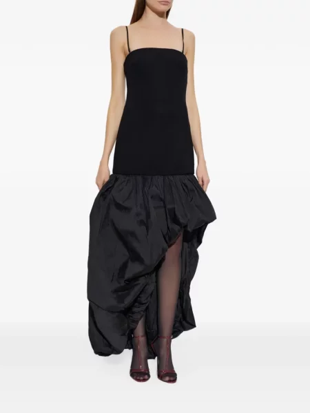 Rochie maxi Rotate Birger Christensen asimetrică negru