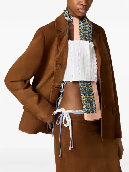 Top Miu Miu din poplin alb
