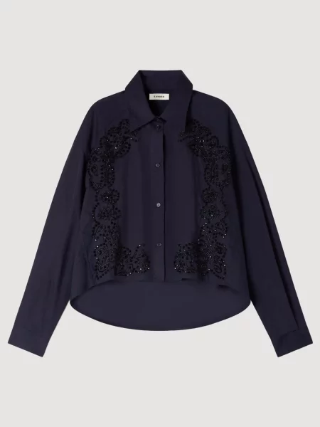 Сорочка Sandro синя