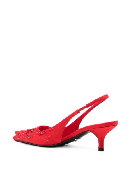 Pantofi cu toc Prada slingback roșu