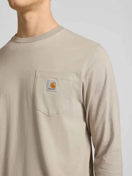 Bluzka z długim rękawem Carhartt Work In Progress z logo beżowa