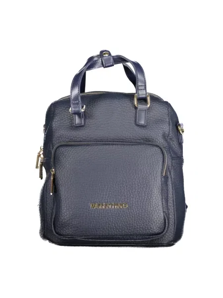 Lniany plecak Valentino By Mario Valentino niebieski