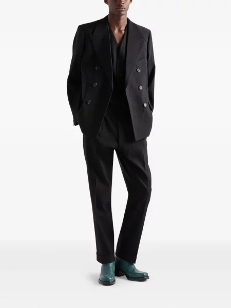 Pantaloni Prada cu dungi plisate negru
