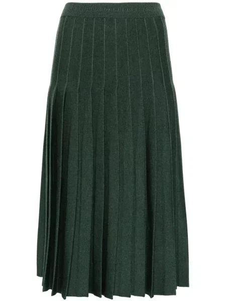 Fusta plisata Thom Browne tricotate plisată până la genunchi verde