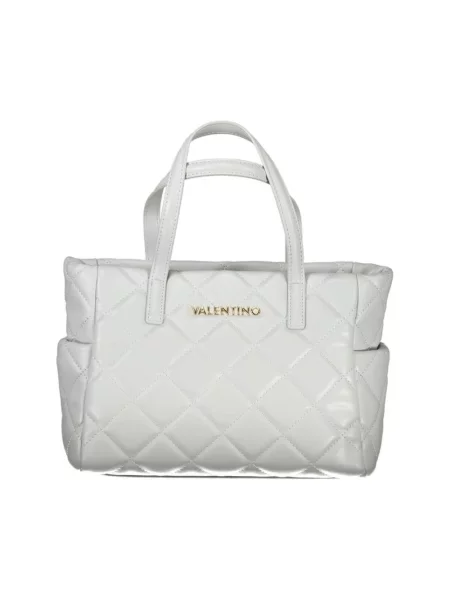 Lniana shopperka Valentino By Mario Valentino szara