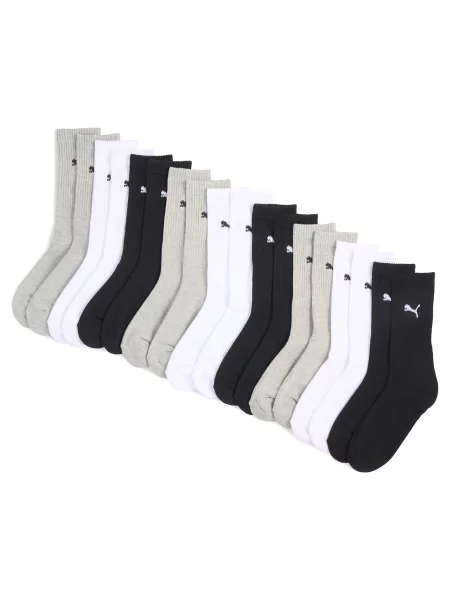 PUMA Długie skarpety za kostkę unisex 9 par Odzież Biały/Grey/Czarny białe