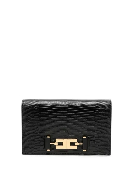 Geanta crossbody Elisabetta Franchi cu autograf negru