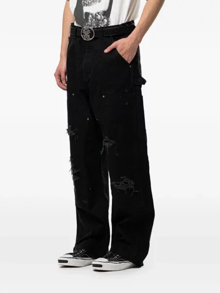 Pantaloni Kamiya zdrențuiți negru