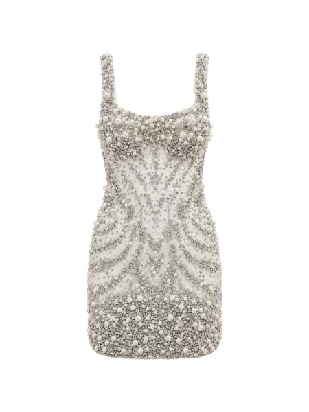 Scurt rochie de seară Philipp Plein cu perle din tul alb