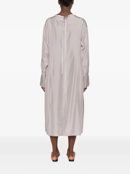 Lung rochie midi Carven din dantelă gri