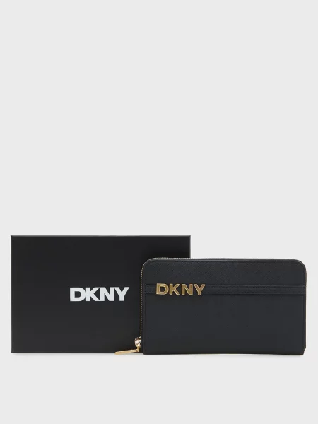 Шкіряний гаманець Dkny чорний