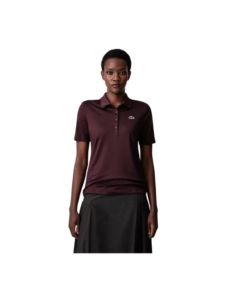Koszulka polo Lacoste do golfa brązowa
