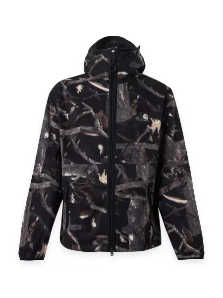 Carhartt WIP Jachetă fleece Blevin Liner maro / gri închis / negru alb