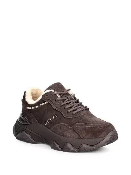 Sneakerși Guess din piele de căprioară maro