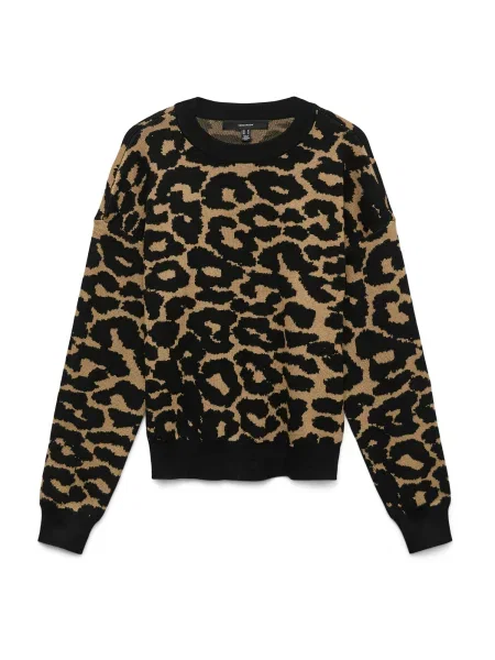VERO MODA Pulover VMSilje maro negru