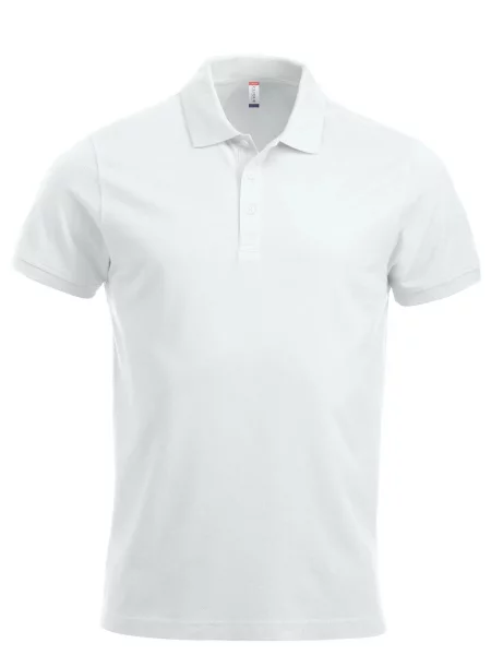 Clique Classic Lincoln S/S — Koszulka polo z bawełny nowoczesny krój – biała