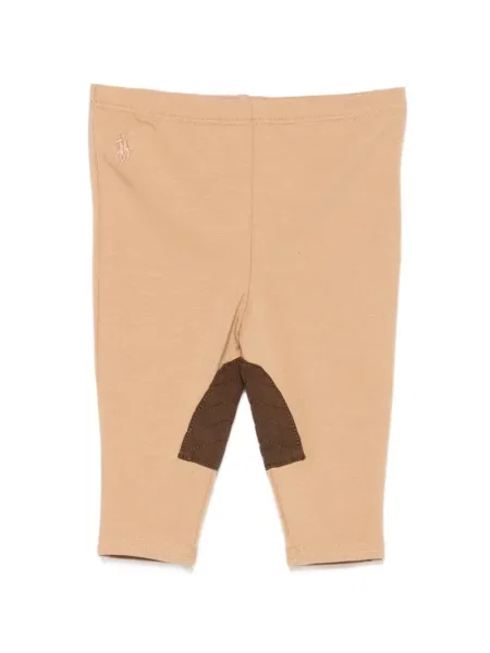 Legginsy dziecięce Polo Ralph Lauren brązowe