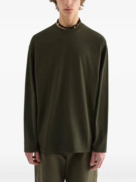 Lung tricou Jil Sander cu decolteu rotund verde