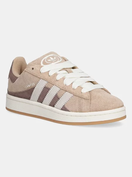Adidas Originals sneakers din piele intoarsă Campus Twist bej alb