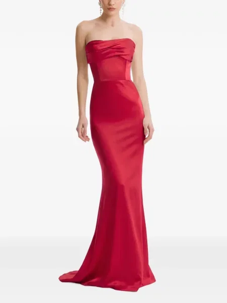 Rochie maxi Framboise fără bretele roșu