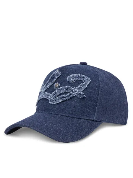 Шапка с козирка Liu Jo дамска тъмносиньо с апликация синьо