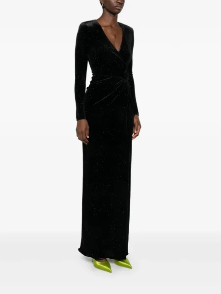 Rochie maxi Nissa de catifea de costum negru