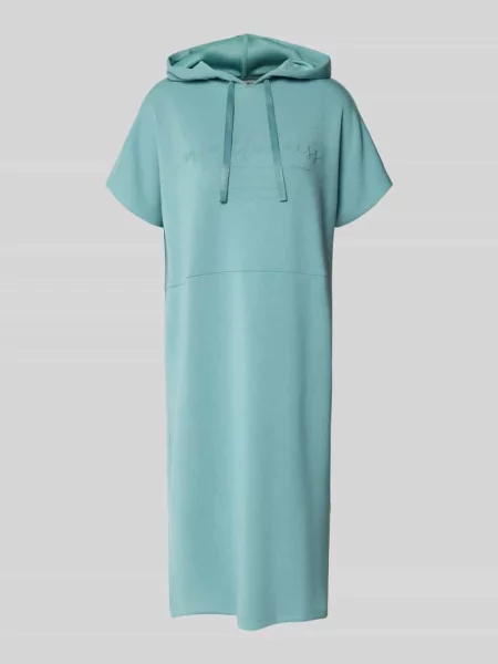 Sukienka z dzianiny dresowej z nadrukiem z napisem i kapturem Christian Berg Woman