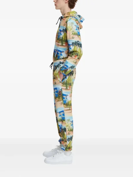 Pantaloni Les Benjamins cu imagine verde
