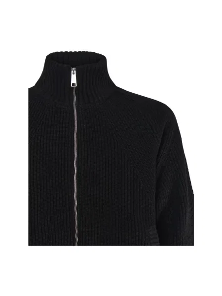 Kardigan Carhartt Wip z wysokim kołnierzem wełniany czarny