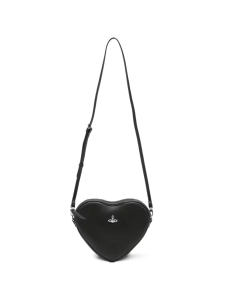 Geantă Vivienne Westwood cu motiv cu inimi negru