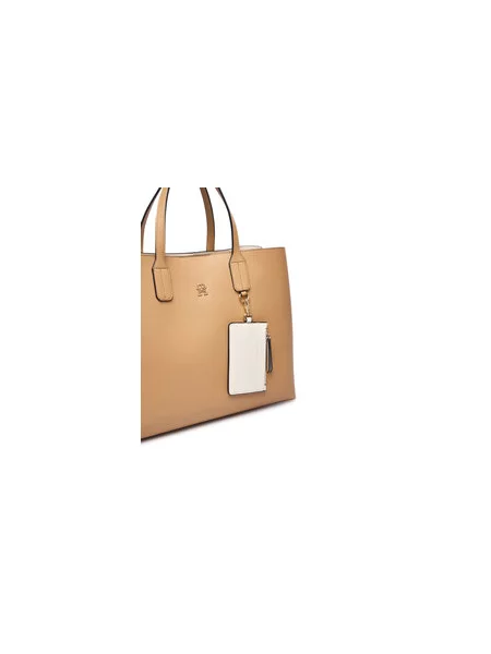 Tommy Hilfiger Ročna torba Th Icon Satchel Khaki bež