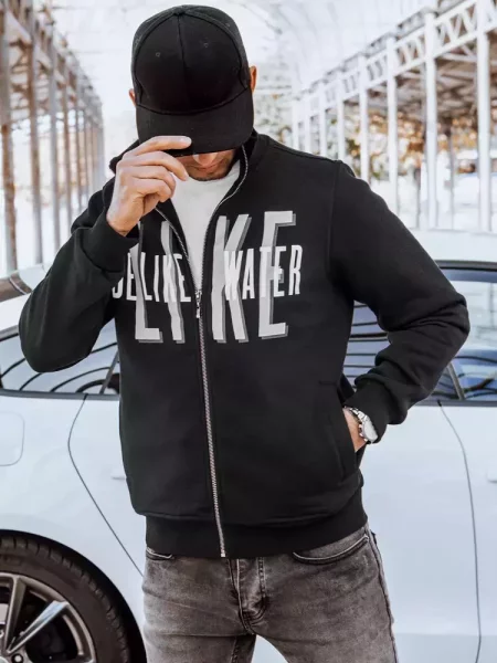 Bluza rozpinana z nadrukiem Dstreet czarna