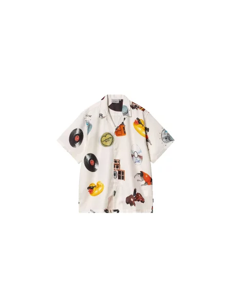 Carhartt WIP S/S Jacob Rochester Shirt Mężczyźni Koszula Carhartt WIP Wielobarwny Size: XL biała