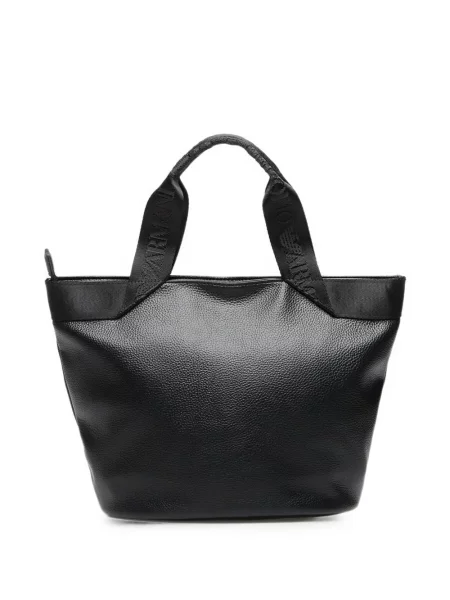 Шопинг чанта Ea7 Emporio Armani с автограф черно