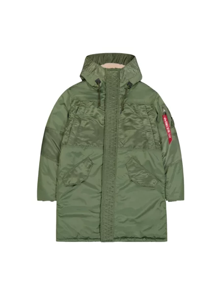 Lniana parka Alpha Industries zielona
