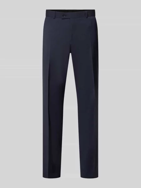 Spodnie materiałowe o kroju slim fit z domieszką bawełny model Cole' Cg - Club Of Gents granatowe