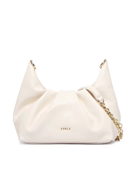 Furla torebka crossbody skórzana Delia Mini Shoulder beżowa