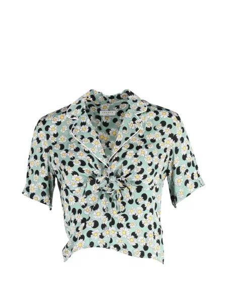 Cămașă Sandro cu model floral cu imagine verde