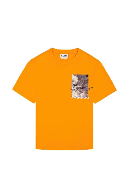 Тениска L/ab C/o Off-white с принт бяло