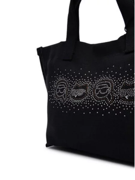 Karl Lagerfeld Shopper torba Ikon smeđa prozirna / bijela crna